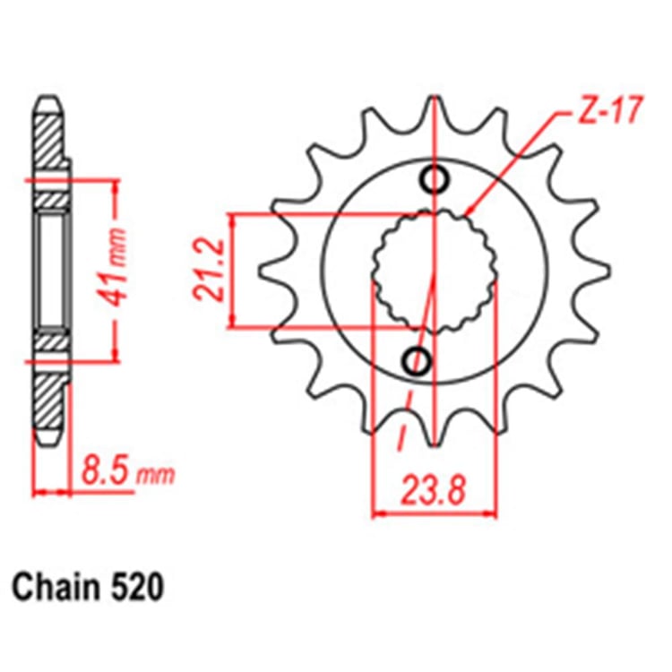 Front Sprocket - Steel 13T 520P