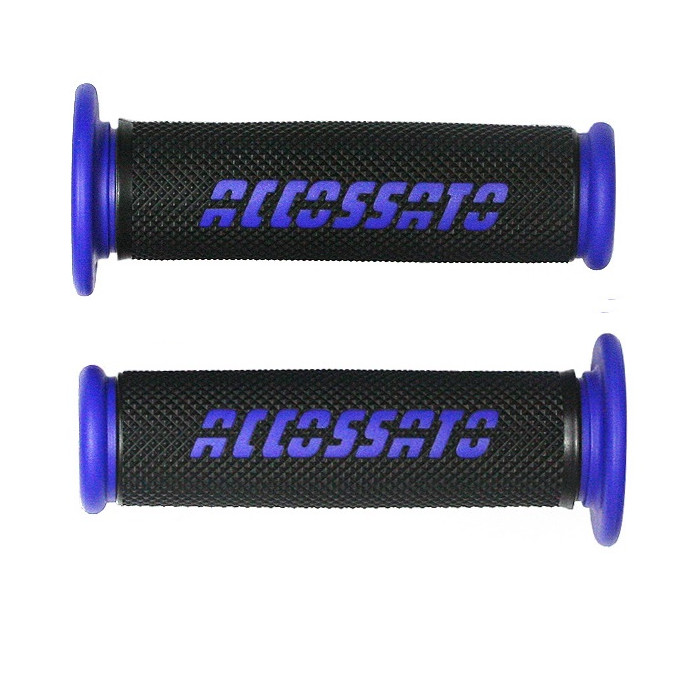 Accossato Two Tone Medium Rubber Open End Blue Racing Grips