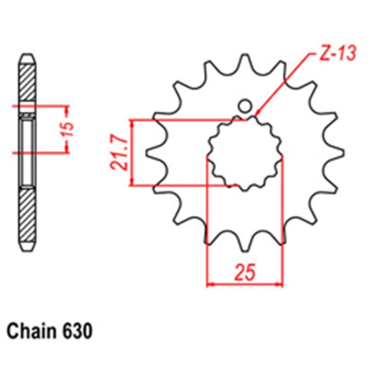 Front Sprocket - Steel 13T 630P