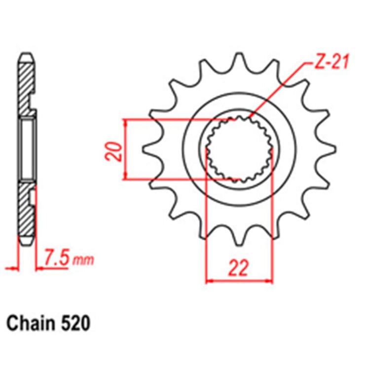 Front Sprocket - Steel 12T 520P