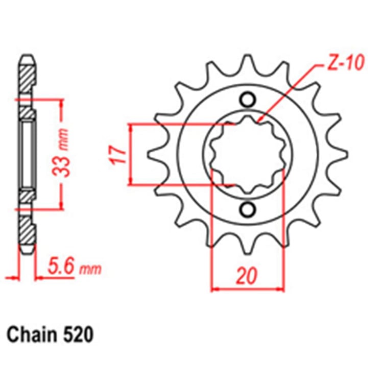 Front Sprocket - Steel 13T 520P