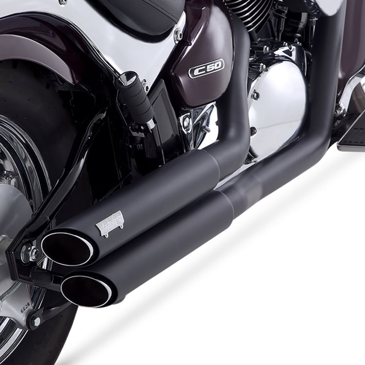 Vance & Hines Twin Slash Staggered Suzuki C50/M50 01-09 Black Full Exhaust System