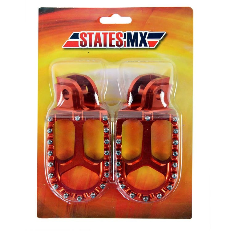 States MX KTM Orange S2 Alloy Off Road Footpegs