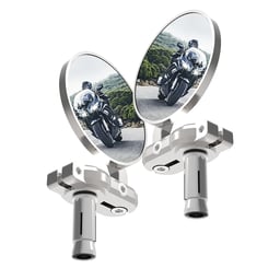 Oxford Silver Left and Right Bar End Mirrors