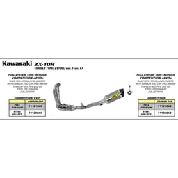 Arrow Kawasaki ZX-10R Collectors Stainless Link Pipe