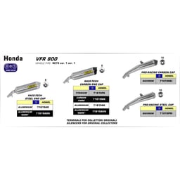 Arrow Honda VFR800 Race-Tech Aluminium Dark with Steel End Cap Silencer
