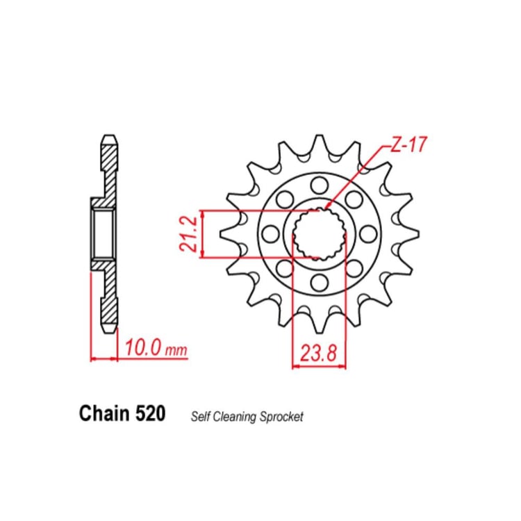 Front Sprocket - Steel 14T 520P