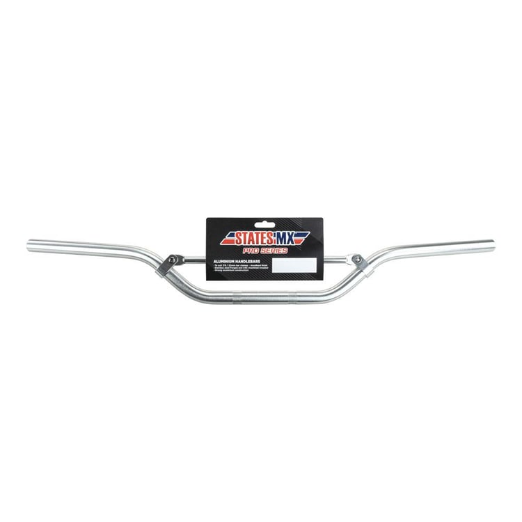 States MX Pro Series Alloy MX Bend Silver Handlebar