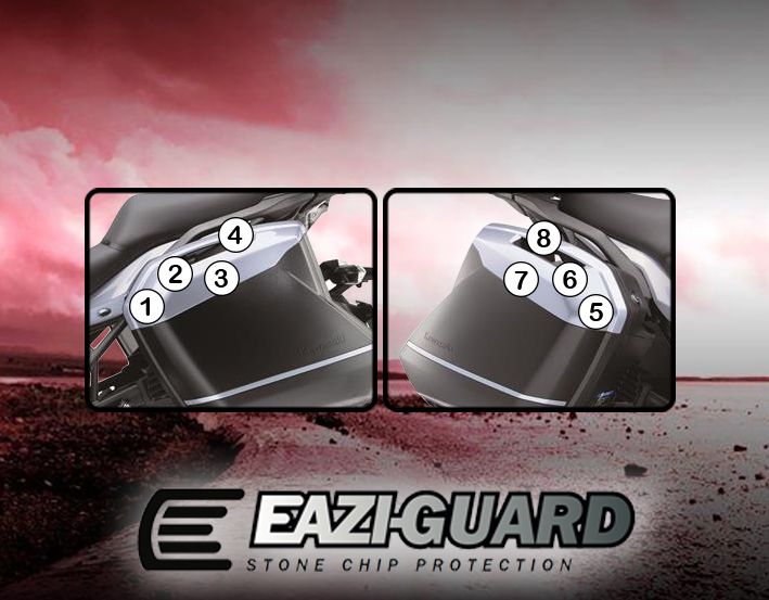 Eazi-Guard Kawasaki Ninja 1000SX/H2 SX/Versys Gloss Pannier Protection Film