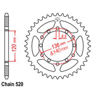 Rear Sprocket - Steel 42T 520P D/D