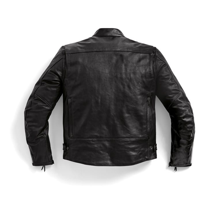 BMW Mens TwinStripes Black Leather Jacket 