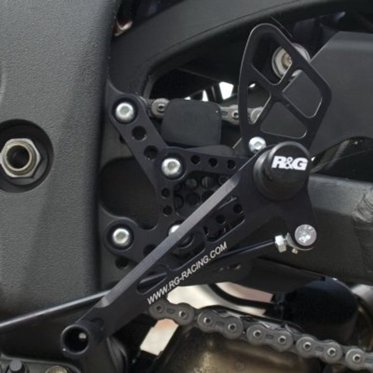R&G Kawasaki ZX10-R Black Adjustable Rearsets (Shift Lever)