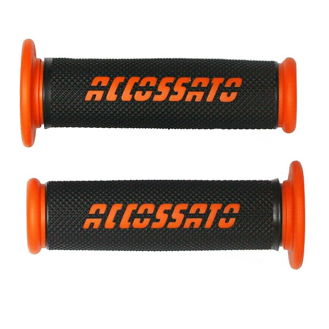 Accossato Two Tone Medium Rubber Closed End Orange Racing Grips