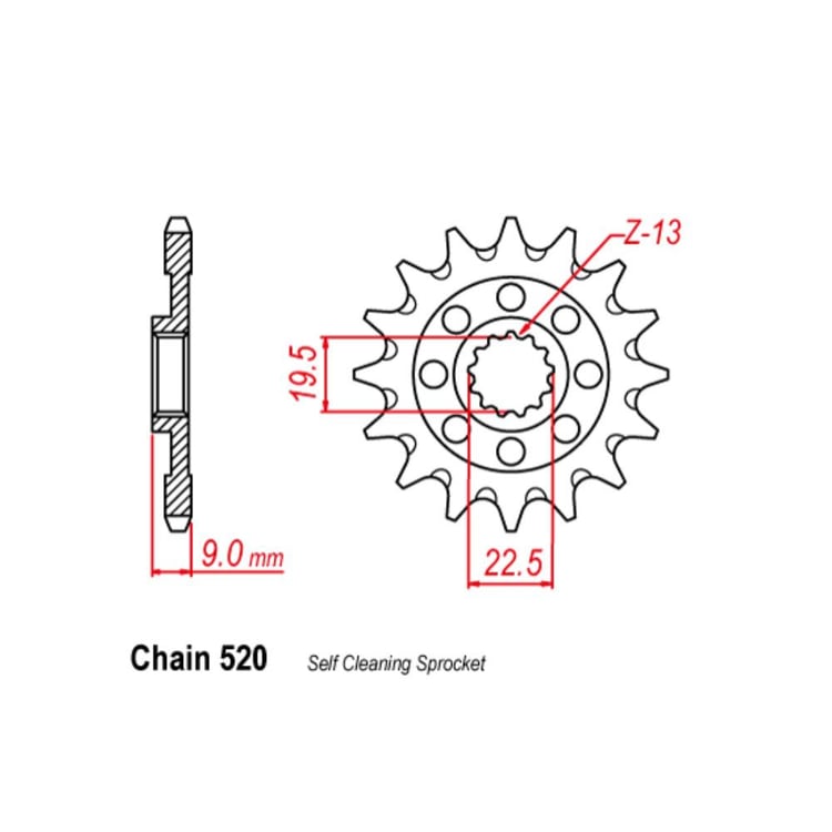 Front Sprocket - Steel 14T 520P