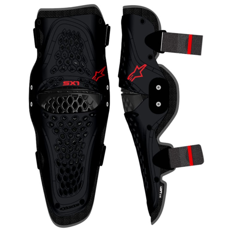 Alpinestars SX-1 V2 Black/Red Knee Protector