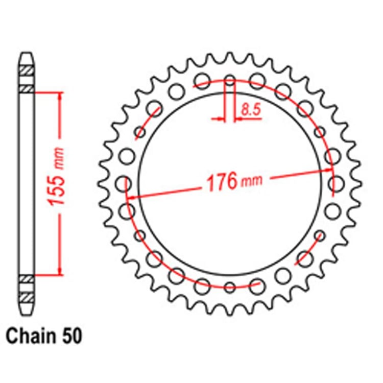 Rear Sprocket - Steel 42T 530P