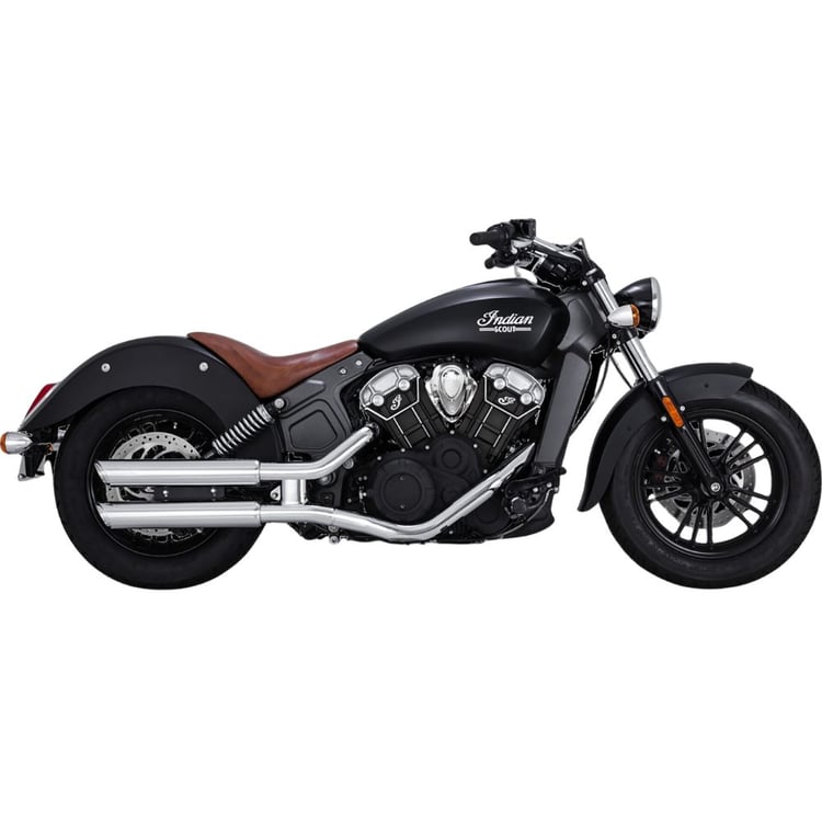 Vance & Hines Twin Slash 3" Indian Scout 15-22 Chrome Slip-On Exhaust