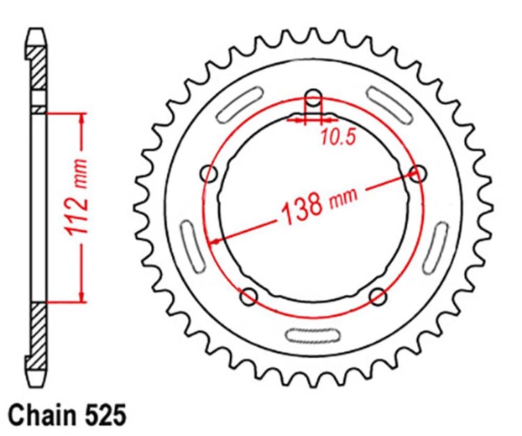 Rear Sprocket - Steel 41T 525P