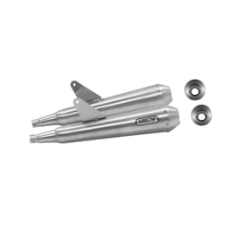 Arrow Pro-Racing Nichrom Silver with Steel End Cap Silencer Set