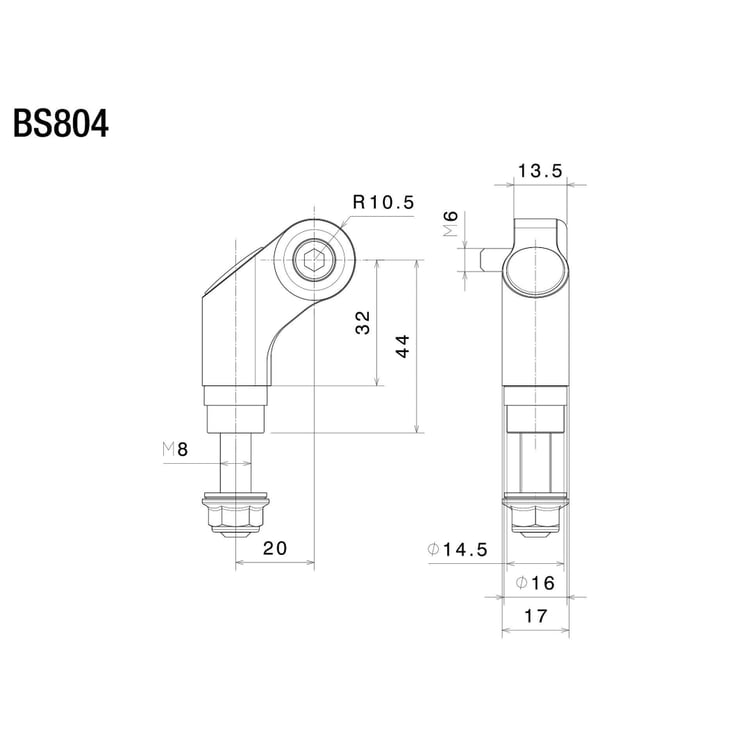 Rizoma BS804B Single Mirror Adapter