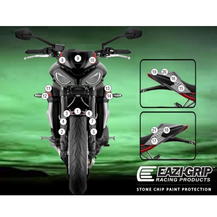 Eazi-Guard Triumph Street Triple S R RS Gloss Paint Protection Film