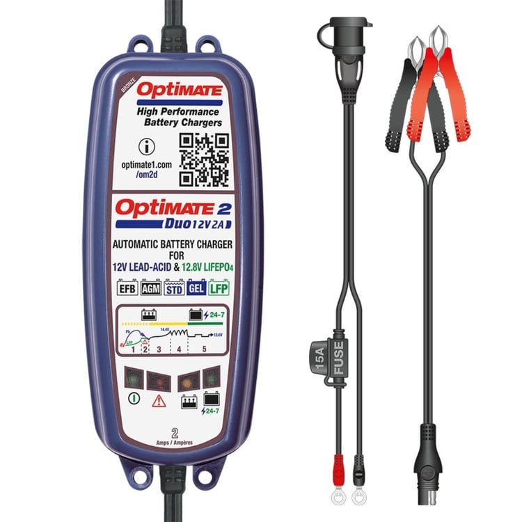 Optimate 2 Duo Lithium & AGM Smart Battery Charger