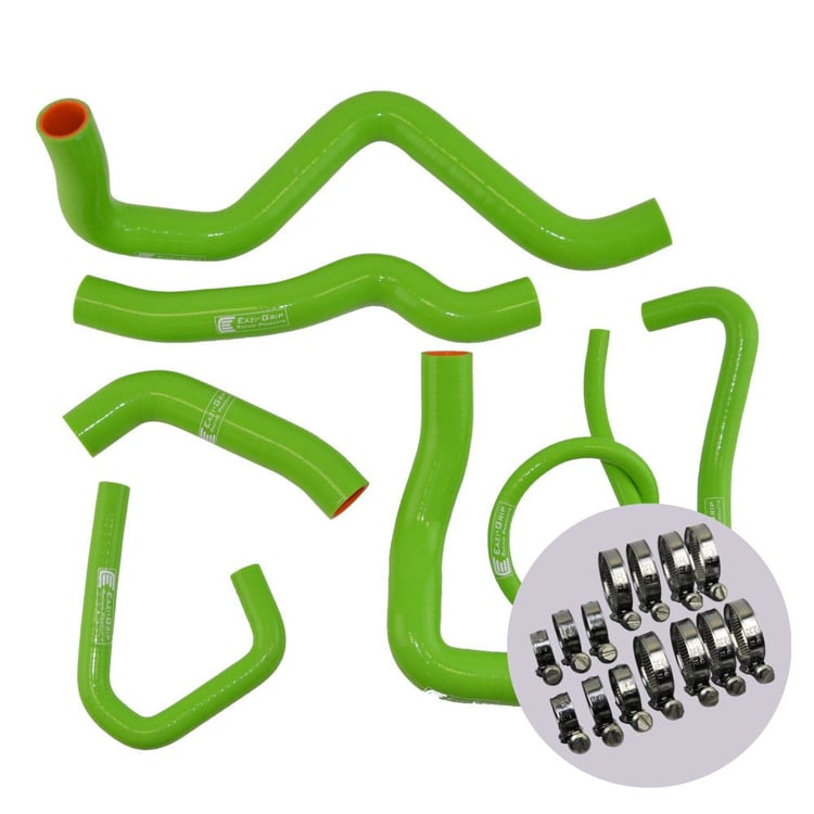 Eazi-Grip Kawasaki ZX-6R Green Silicone Hose and Clip Kit