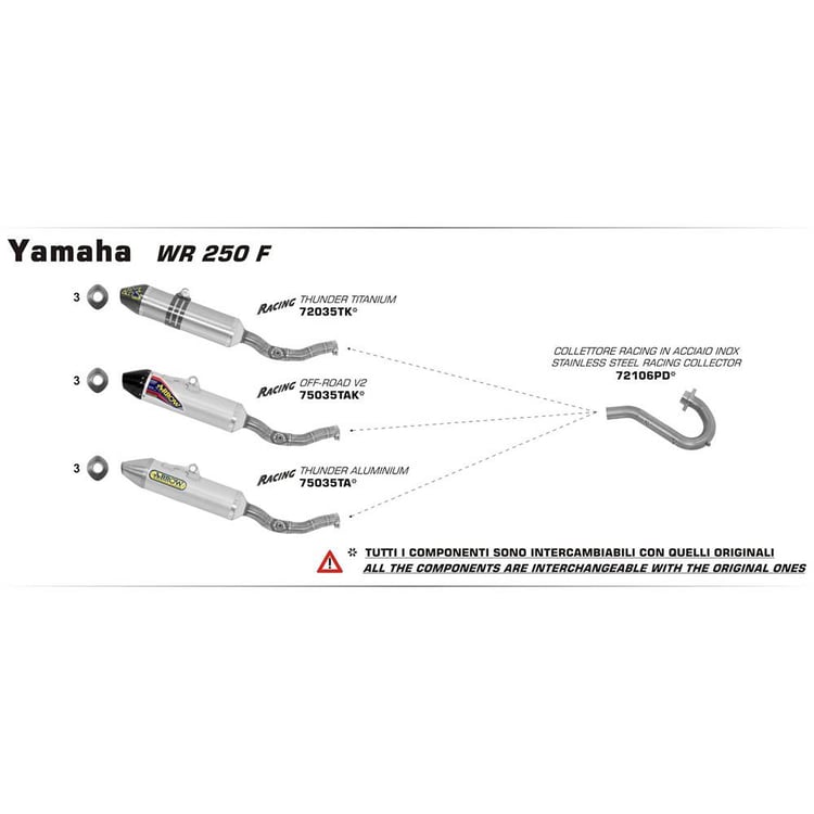 Arrow Yamaha WR250F Stainless Steel Racing Collector Pipe