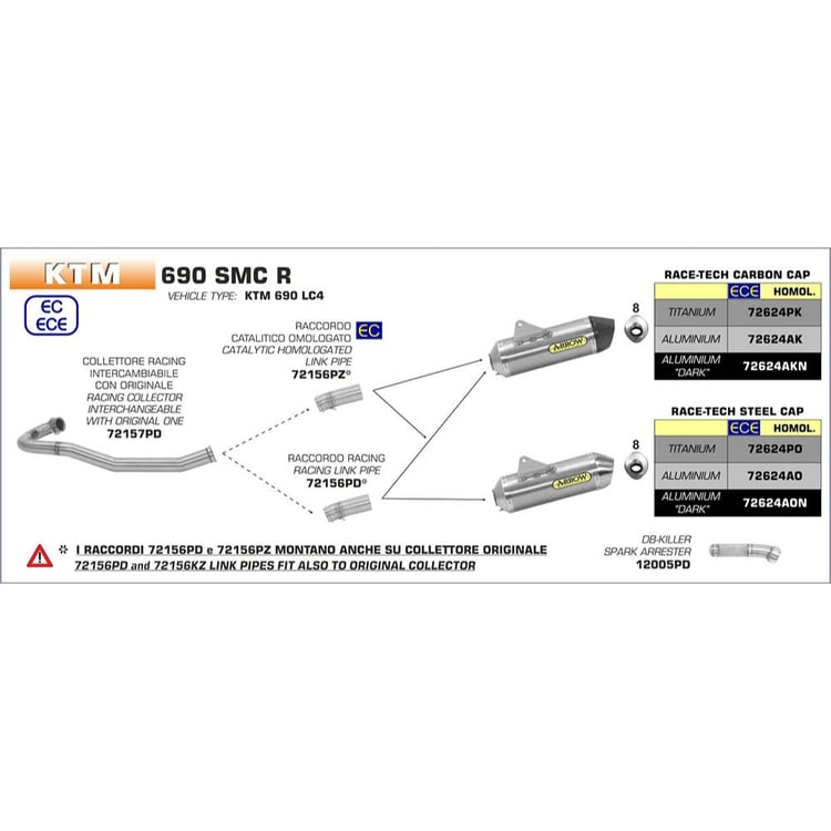 Arrow KTM 690 Race-Tech Aluminium Dark with Carbon End Cap Silencer