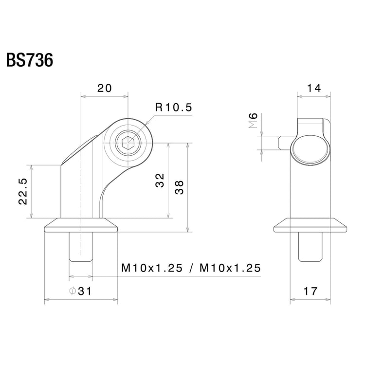 Rizoma BS736B Single Mirror Adapter
